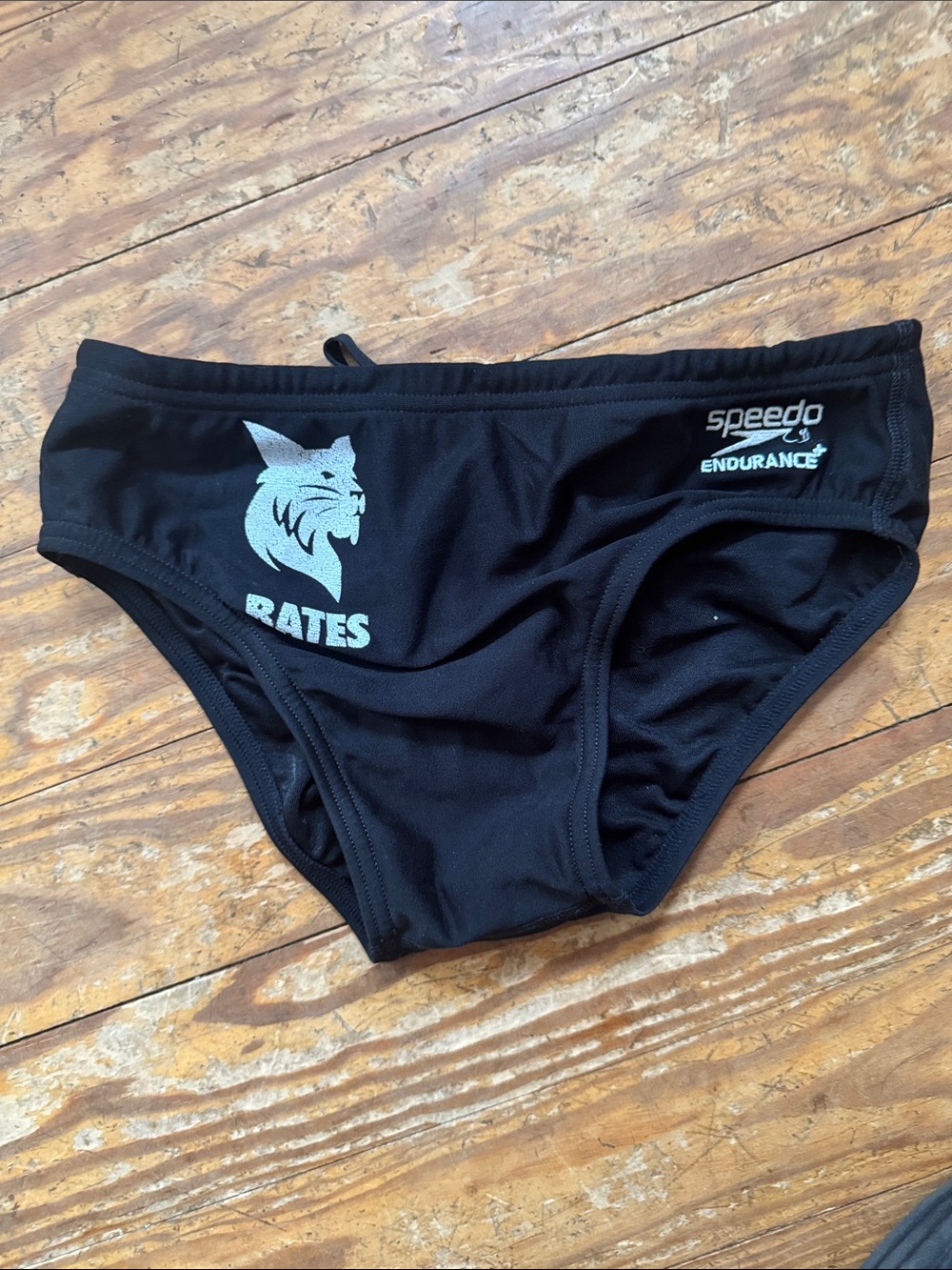 Speedo Black Men's Swim Trunks with Bates Logo